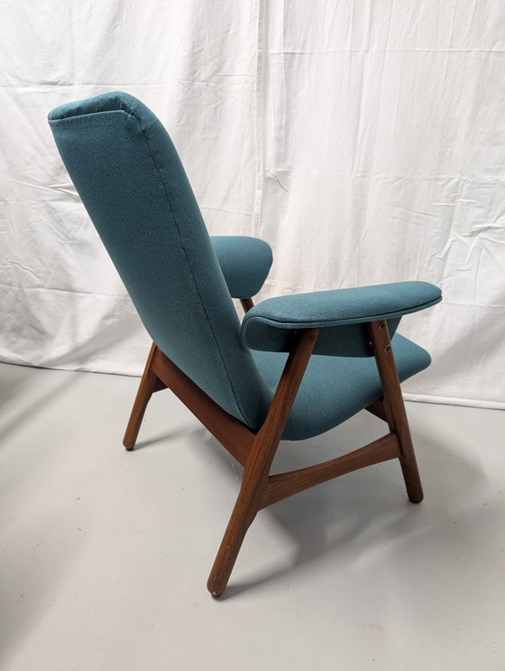 Image 1 of Unique vintage fifties design armchair, turquoise