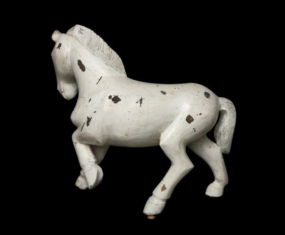 Image 1 of Cavallo in legno intagliato – Arte popolare – Francia/Svizzera, circa 1880