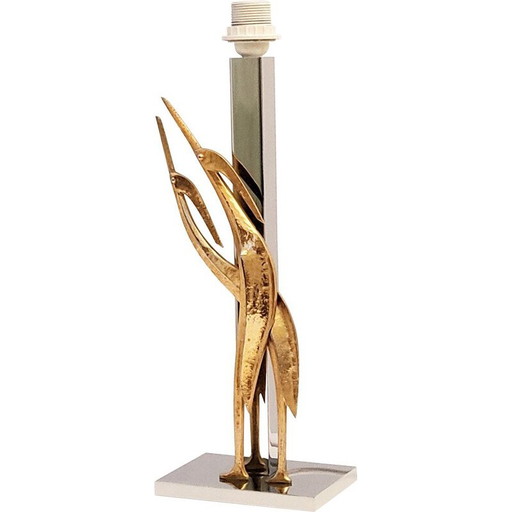 Vintage heron table lamp, 1970