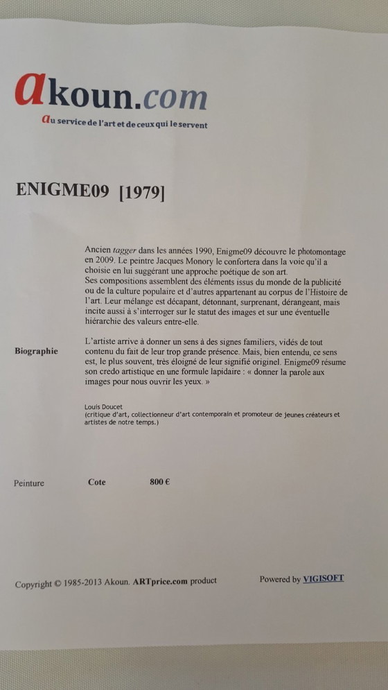 Image 1 of ENIGMA09 - No pen no gain - Artist's canvas