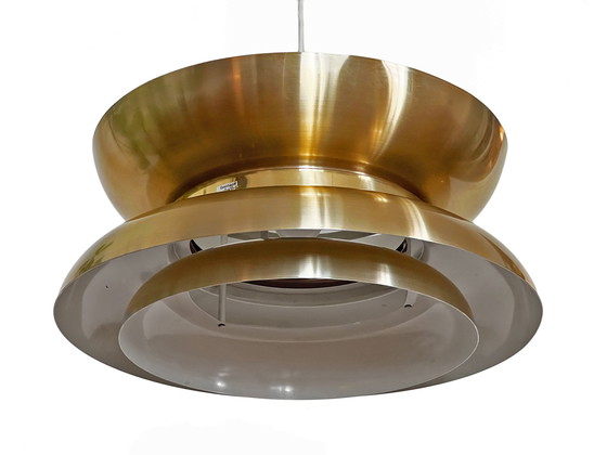 Image 1 of Golden Pendant Light by Carl Thore for Granhaga Metall, Sweden 1970s