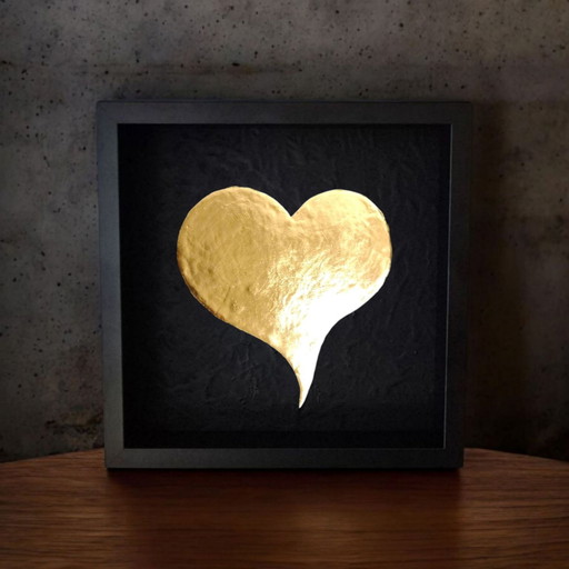 Heart of 23kt Gold Artwork Gilded in Frame PopArt Collection