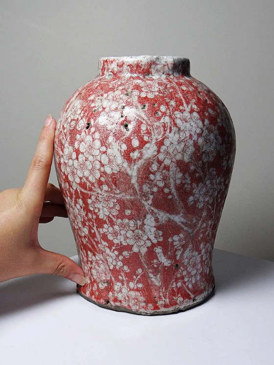 Vaso in ceramica raku smaltata decorato con sakura, vintage anni '80-'90. – Vasi, Porcellana (photo 13 of 14)