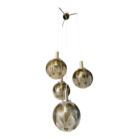 Image 1 of Vintage Cascade Pendant Lamp With Four Glass Globes, 1960s