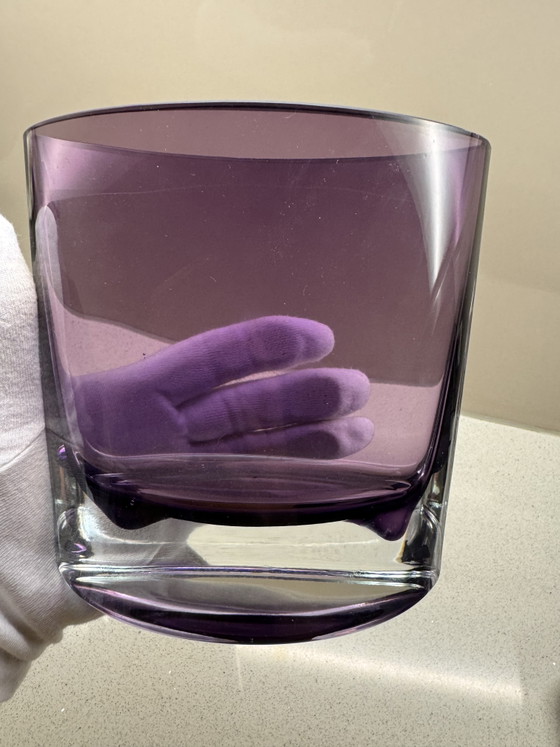 Image 1 of Vintage Krosno Poland Vase – Amethyst Purple Glass – Handmade