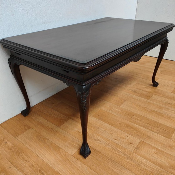 Image 1 of Vintage Chippendale country dining table extendable dining table