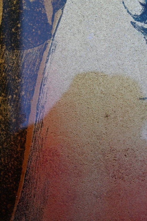 Image 1 of Targa da parete in vetro retroverniciato italiano, firmata "pachini"