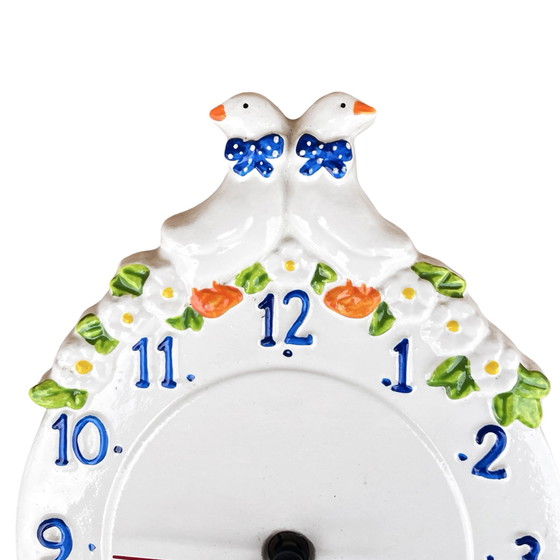 Image 1 of Folk Ceramic Wall Clock, Kienzle, Germany, 1980s