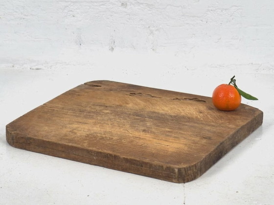 Antikes quadratisches Schneidebrett (ca. 1920) #1 – Küchenzubehör, Wood, Rustic (photo 2 of 9)