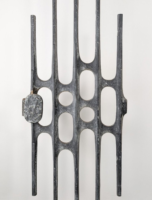 Brutalist Cast Aluminum Door Panel, 1960s, Style of Paul Evans
