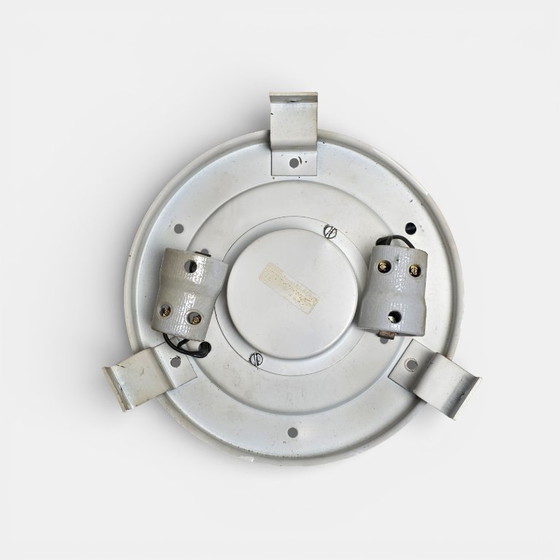 Image 1 of 1 of 7: Vintage Kaiser Leuchten round ceiling lamp / wall lamp – German space age design – ice glass – Ø25 cm