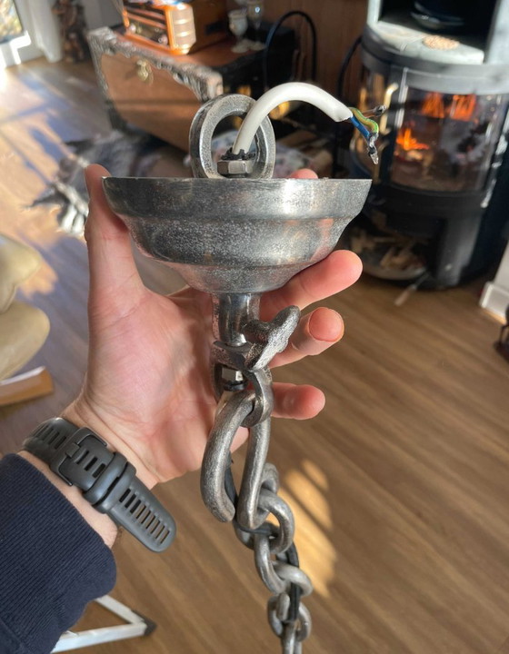 PR Home Liverpool Industrial Pendant Lamp – Rustic Silver – Approx. 60 cm – Ceiling lights, Metal (photo 5 of 7)
