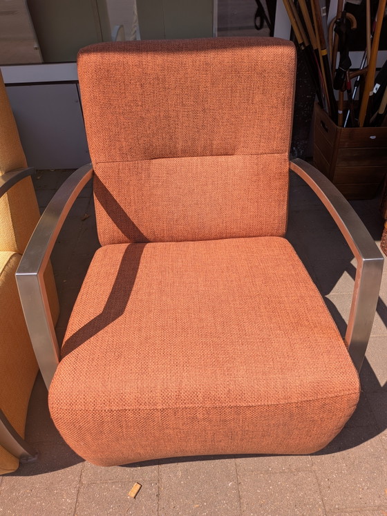 Image 1 of Paire de fauteuils lounge modernes avec accoudoirs en métal