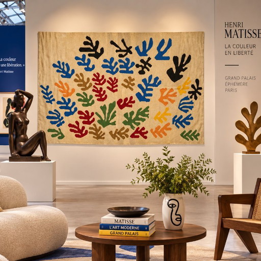 Vloerkleed Tapisserie Henri Matisse La Gerbe 1953 | Handgeweven Wol | 170×258 cm