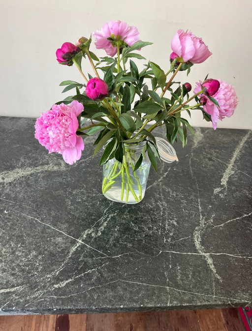 "Pedra-Sabão — Braziliaanse spekstenen tafelblad op smeedijzer | Minas Gerais | 205×85×81 cm"