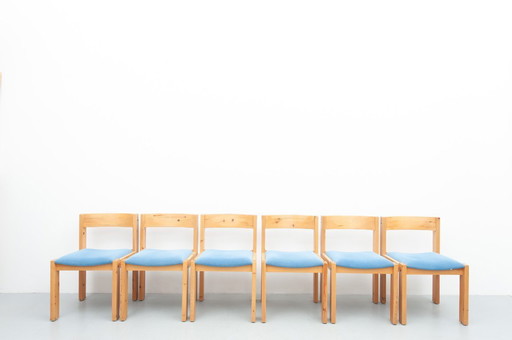 6x dänische Esszimmerstühle aus Kiefer 