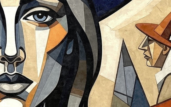 Image 1 of Gerahmter Leinwanddruck einer abstrakten Frau / (60x60) cm