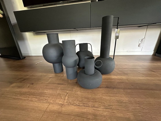 Image 1 of BLACK ROMAN VASES - Set of 5 ♥️ NEW