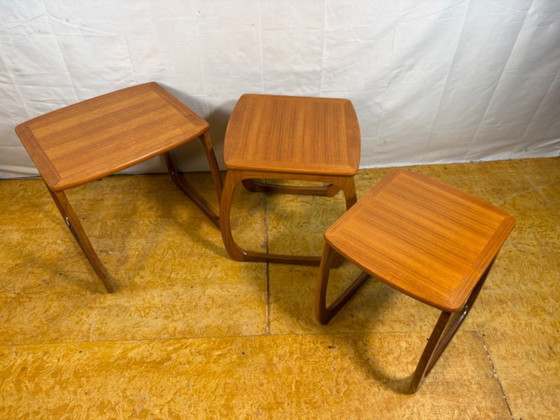 Image 1 of Mid century retro vintage teak Nest of Tables by Nathan 1960 British Quality Made Scandinavian Design  Fantastic set of mid-cent