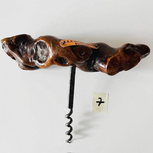 Vintage French Bernard Siret corkscrew 7 root wood vine 1930's