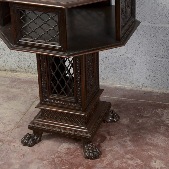 Late 19th Century Maggini Revolving Occasional Table with Removable Glass Top, Coffee tables, Wood, Brown (photo 17 of 20)