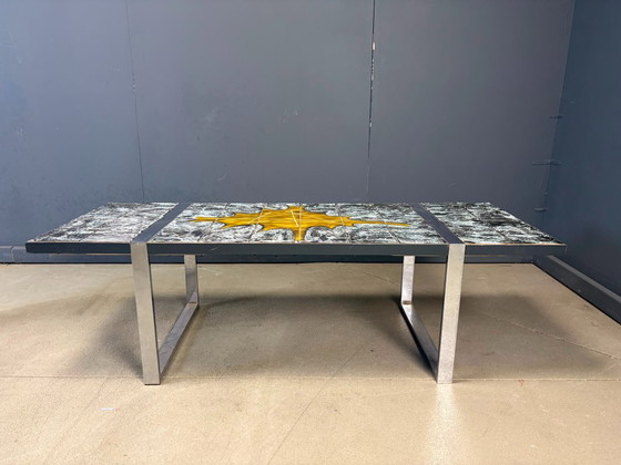 Mesa de centro de cerámica de Jean D'Asti, Francia, década de 1960. – Mesas de centro, Ceramic, Metal (photo 10 of 10)