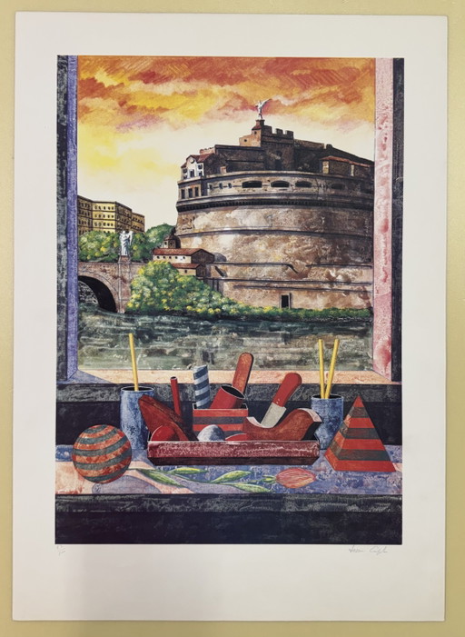 Zeefdruk van Tonino Caputo, 50x70 cm, Castel Sant'Angelo, Rome

