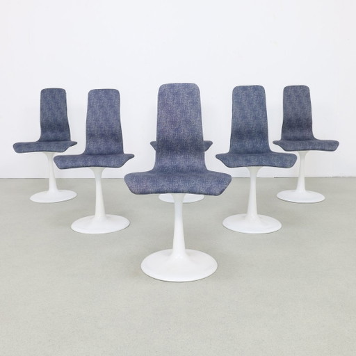 6X Vintage Esszimmerstuhl Tulip Base 1970, Space Age