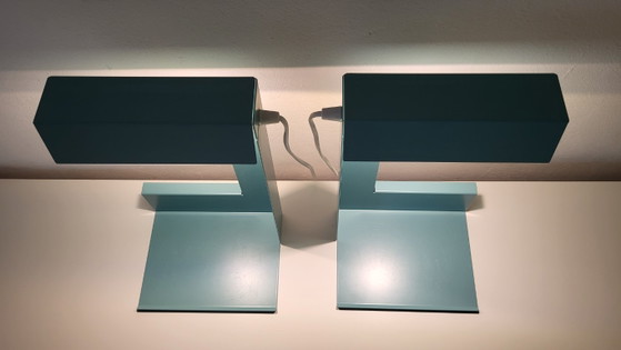 2000s Left or Right Tafel- of Wandlamp van Appelius/Slawinski, turquoise/lichtblauw – Konstatin Slawinski (photo 4 of 8)