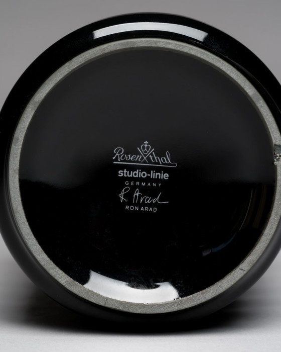 Image 1 of Rosenthal Studio-Line “Ringoletto” Transformable Vase Ron Arad Black Porcelain