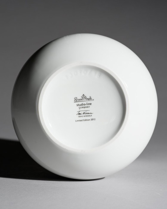 Image 1 of Sculptural Rosenthal Studio-Line Vase Duo Tapio Wirkkala Black & White Porcelain