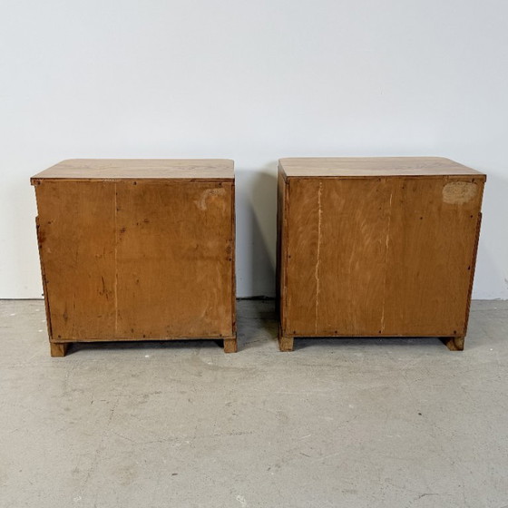 Set van Twee Art Deco Nachtkastjes, Streamline Design, Jaren '50 – Wood (photo 9 of 15)