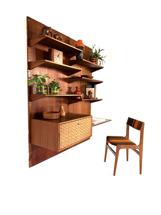Vintage Modulair Teakhouten Wandsysteem ‘60 – Wandkast, Wood, Metal (photo 14 of 15)