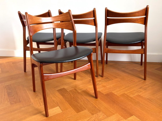 Magnificent set of 4 Danish Erik Buck model 301 chairs – Christiansen Mobelfabrik, Dining chairs, Wood (photo 7 of 19)