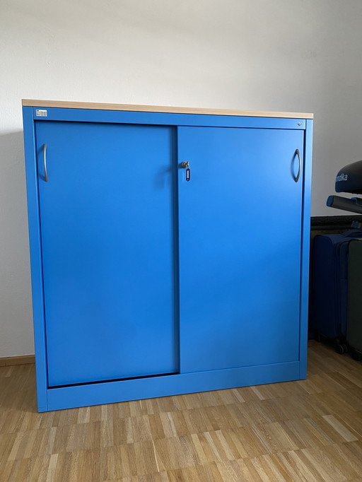 Workshop cabinet, sliding door cabinet HBT 122.5x120x50