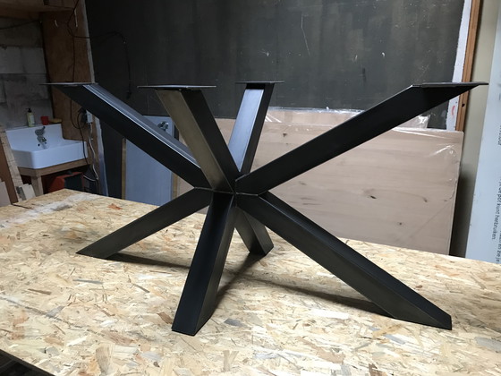 Image 1 of Herringbone dining table. Oak.