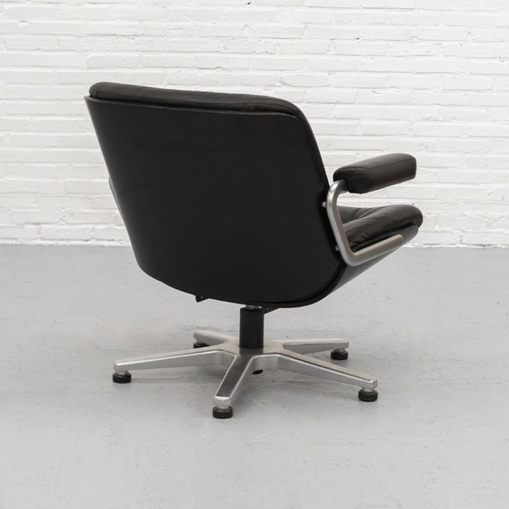 Fauteuil Stoll Giroflex années 70 – Wood, Leather (photo 6 of 13)
