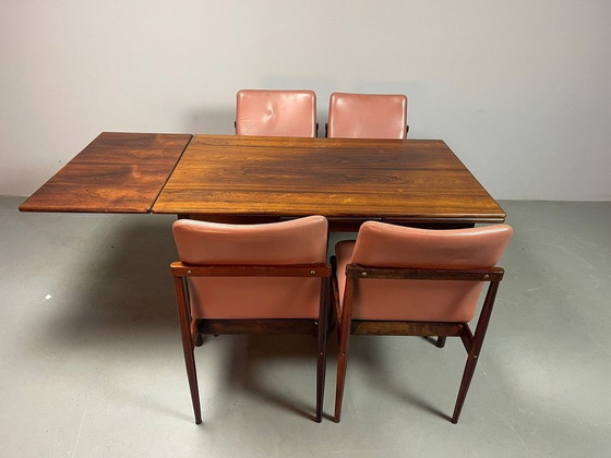 Elegante Tavolo da Pranzo Allungabile in Palissandro Design Mid-Century. Scandinavia, anni '60., Set da pranzo (foto 5 di 15)