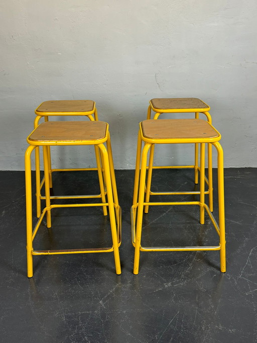 Mullca Industrial French Stacking Chairs - Set Of Four