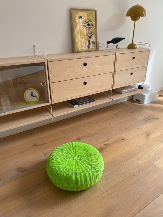 Image 1 of Vintage Ikea Wicker - Poef, kunststof vlechtwerk 1980 - 1990