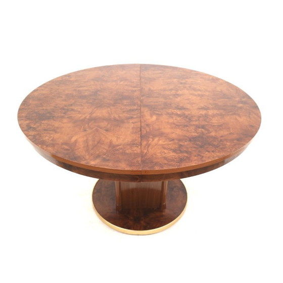 Image 1 of Stylish round vintage design extendable Art Deco Dining Table