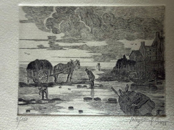 Image 1 of Lot de 2 estampes originales signées – Steinlen & J.C. Lalouette – XXe siècle