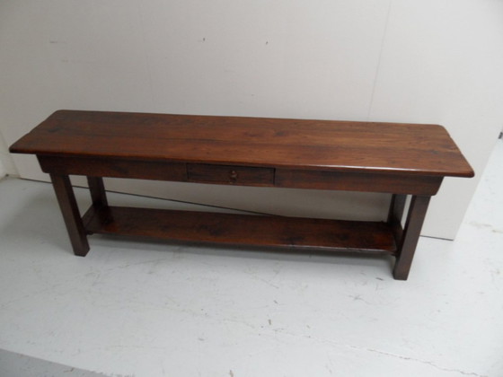 Image 1 of antiek eiken sidetable