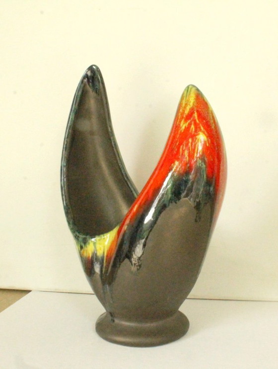 French Design Ceramic Vase – Hand-Signed Monogram JAD (1960s) (photo 4 of 11)
