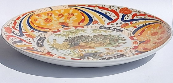 Image 1 of Japanese-style Imari or Kutani design (peacock and floral motifs) 
