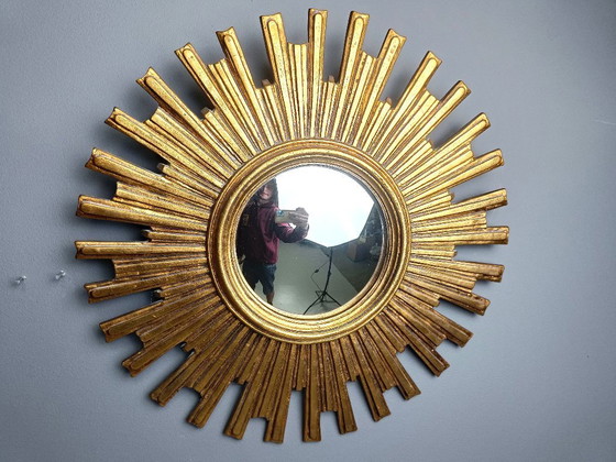 Image 1 of Vintage sunburst spiegel, jaren 1960