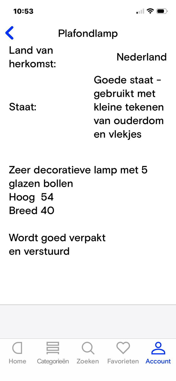 Image 1 of Deckenlampe mit Glühbirne