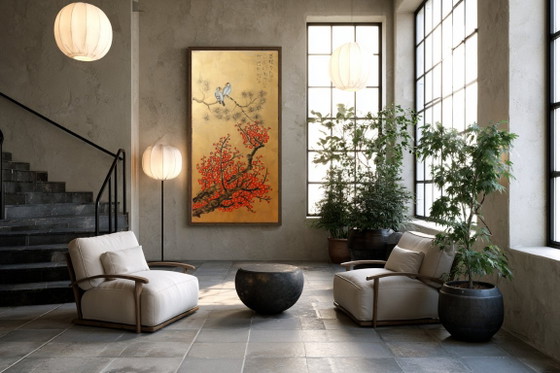 Love Birds J537 - Grande Peinture Originale – Peintures et dessins, Canvas (photo 11 of 14)