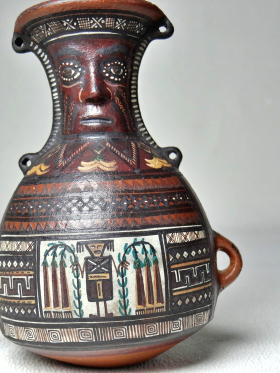 Image 1 of Antonio Olave Anthropomorphic Small Vase Cuzco Vintage Peru