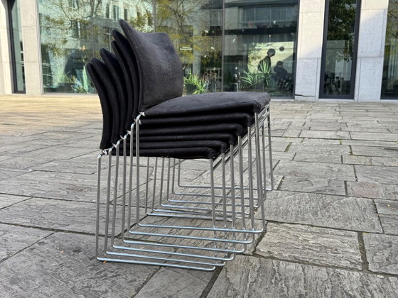6x Jano chairs - Kazuhide Takahama - Simon Gavina – Dining chairs, Textile, Chrome (photo 17 of 17)